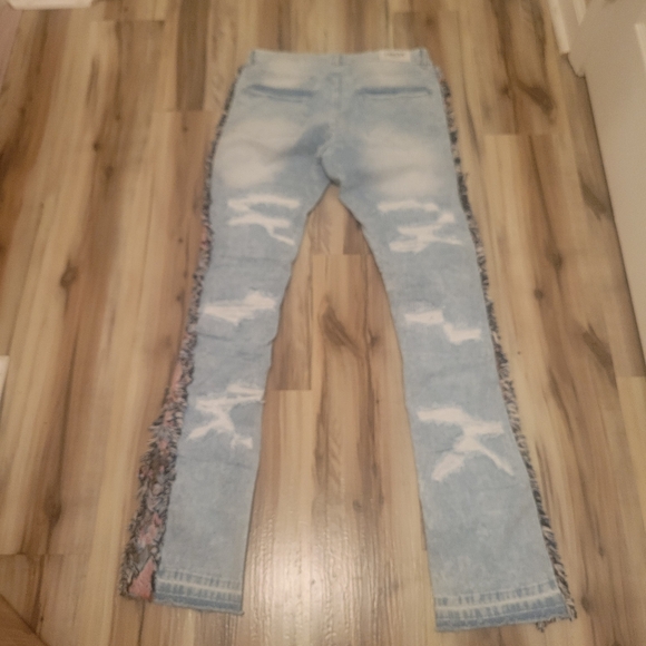 Stacked Jeans Embroidered Sides 32 - Picture 4 of 13